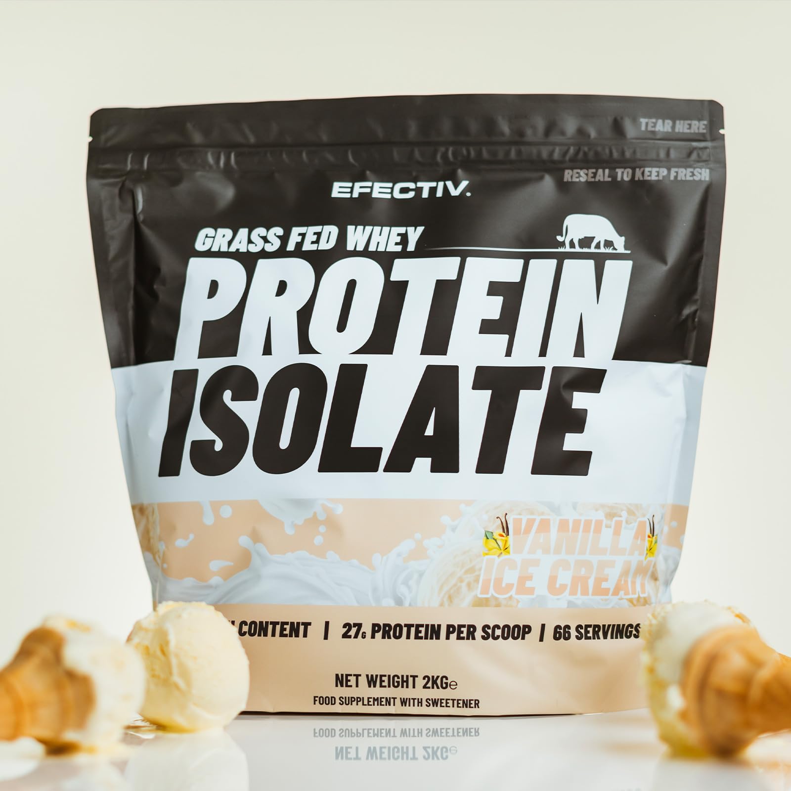 Efectiv Nutrition Grass Fed Whey Protein Isolate - Whey Protein Isolate Powder
