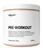 White Vilgain Pre-Workout container with L-Citrulline Malate and Natcaff® caffeine