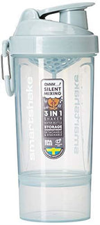 Smartshake One Shaker with light blue mixer net and detachable storage compartment