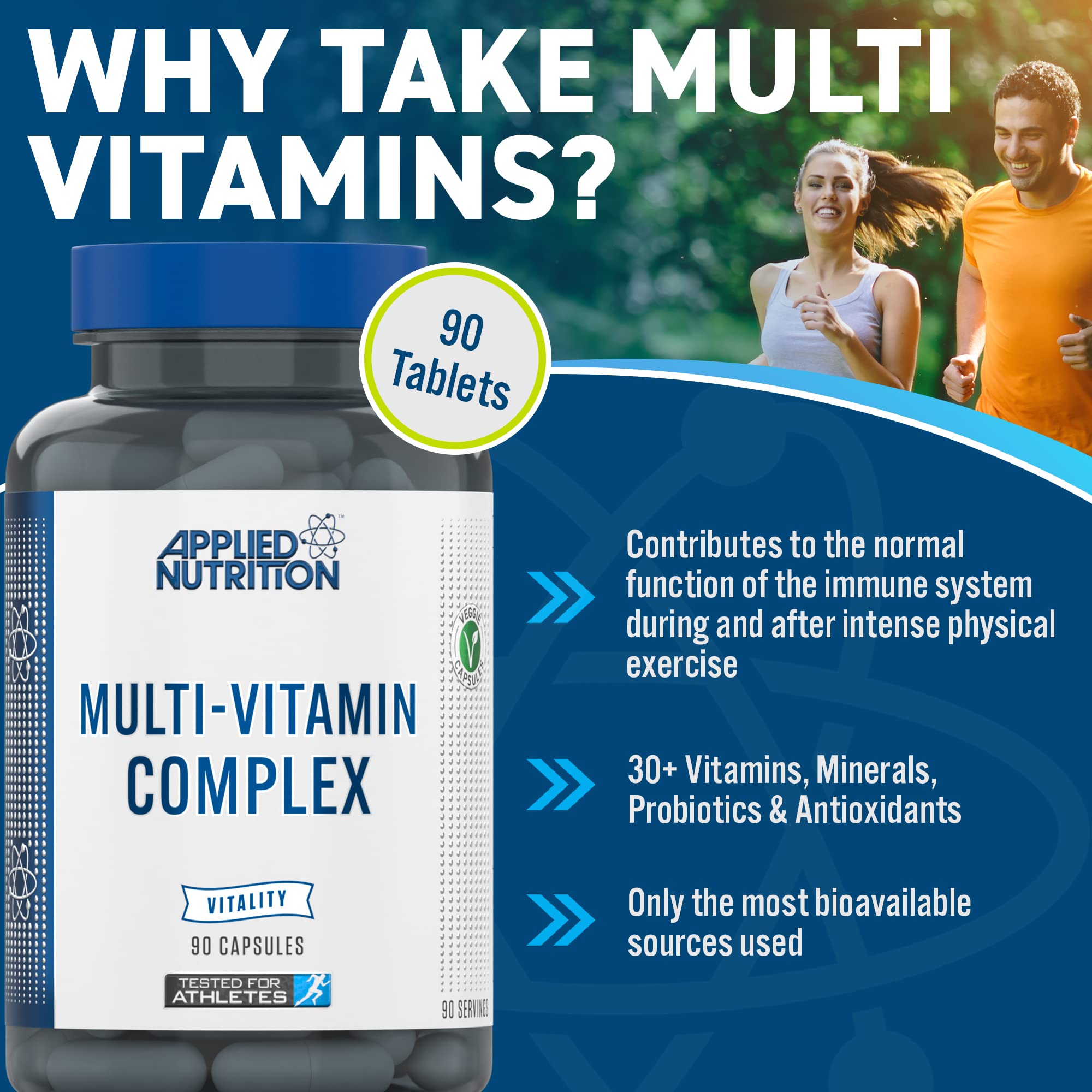 Applied Nutrition VITALITY Multi-Vitamin Complex 90 Veg Caps - 90Veg Caps - Multivitamins