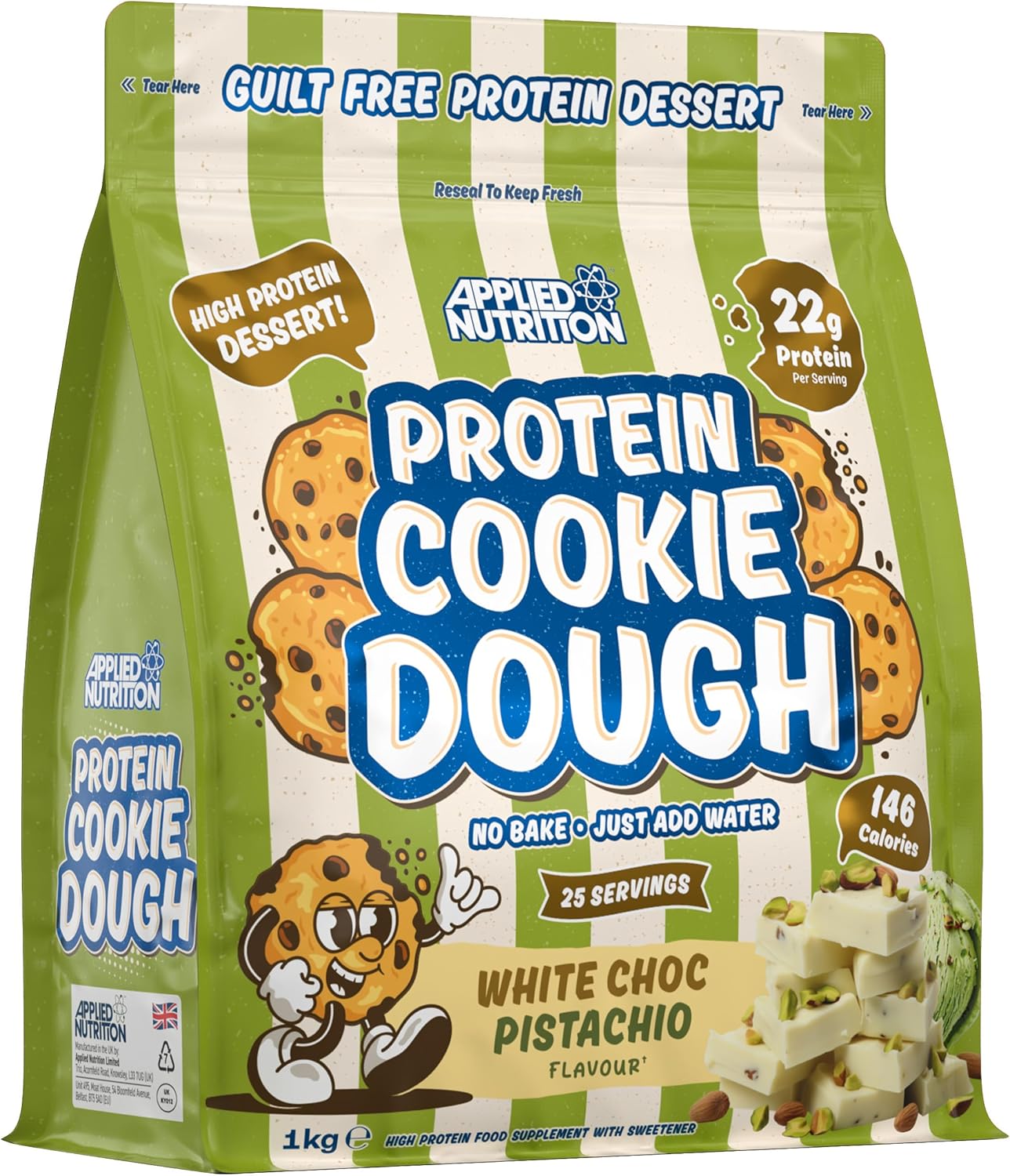 Applied Nutrition Protein Cookie Dough - 1kg / White Choc Pistachio - Protein Cookie Dough Powder
