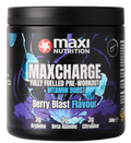 Maxi Nutrition Max Charge Vitamin Boosted Pre-Workout tub with Berry Blast flavor