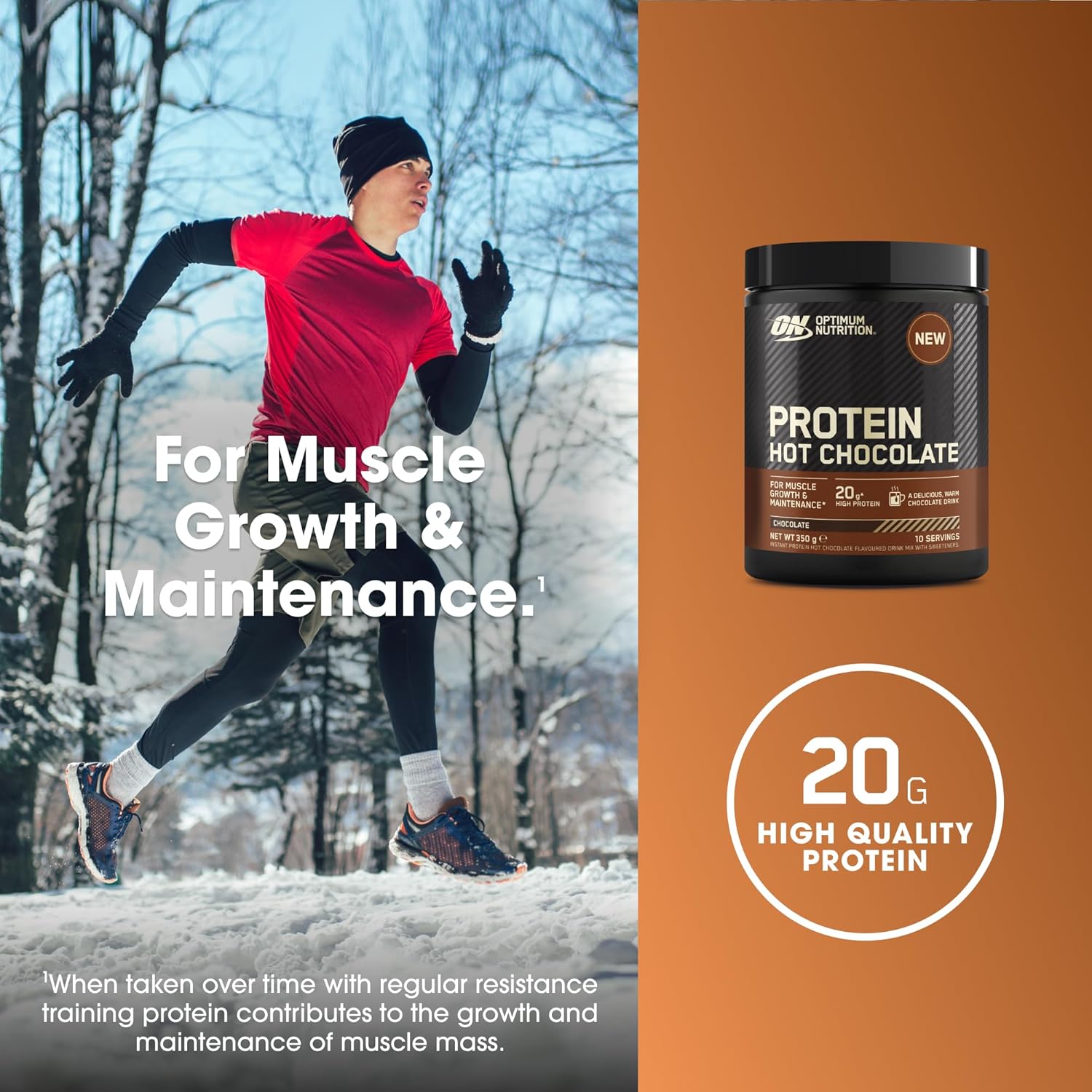 Optimum Nutrition Protein Hot Chocolate mix with protherma hydrolyzed whey for smooth mixing