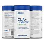 Three Applied Nutrition CLA L-Carnitine Green Tea bottles for body composition support