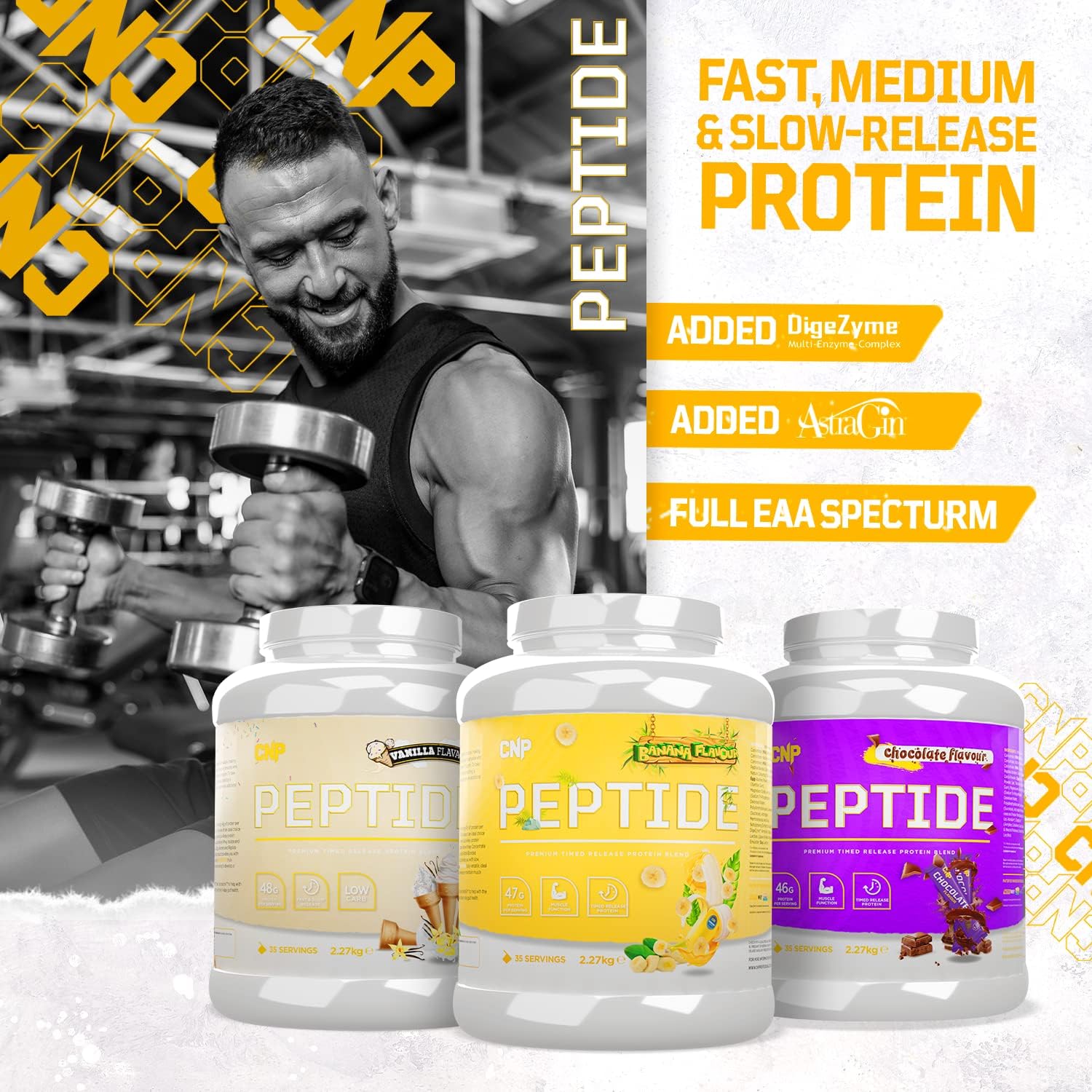 CNP Peptide - Protein Blend Powder (Whey Protein Concentrate Whey Protein Isolate Calcium Caseinate Micellar Casein