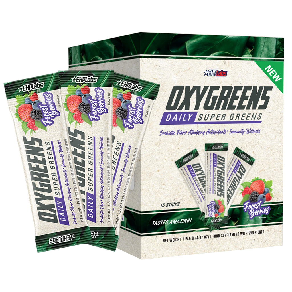 EHP Labs OxyGreens 15 Stick Pack 15x115.5g Forest Berries - Spirulina