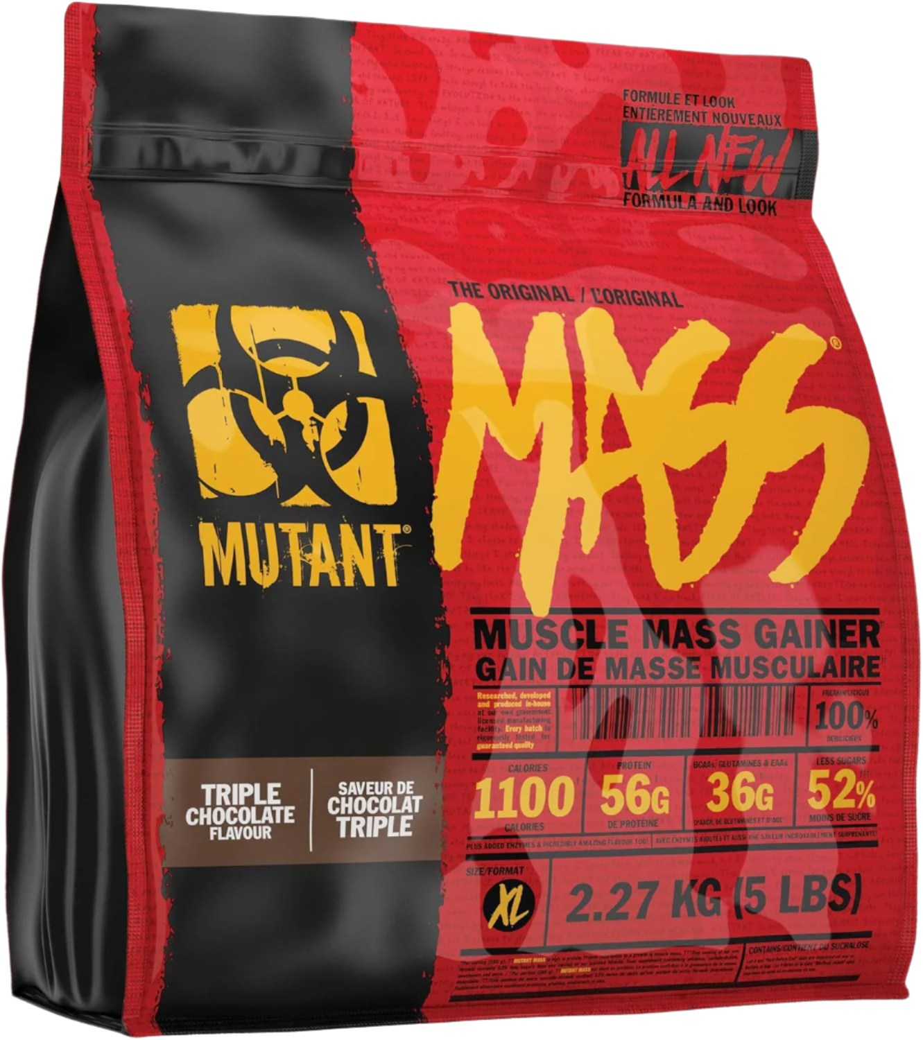 Mutant Mass Gainer Triple Chocolate flavor 2.27 kg bag for muscle growth