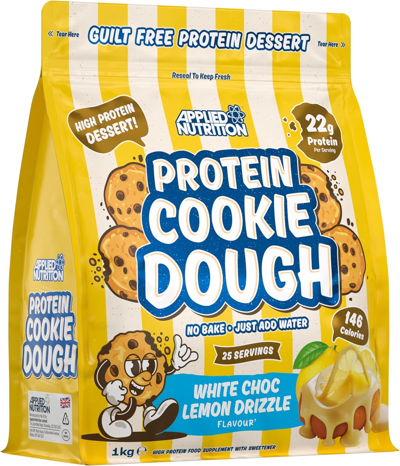 Applied Nutrition Protein Cookie Dough - 1kg / White Choc Lemon Drizzle - Protein Cookie Dough Powder