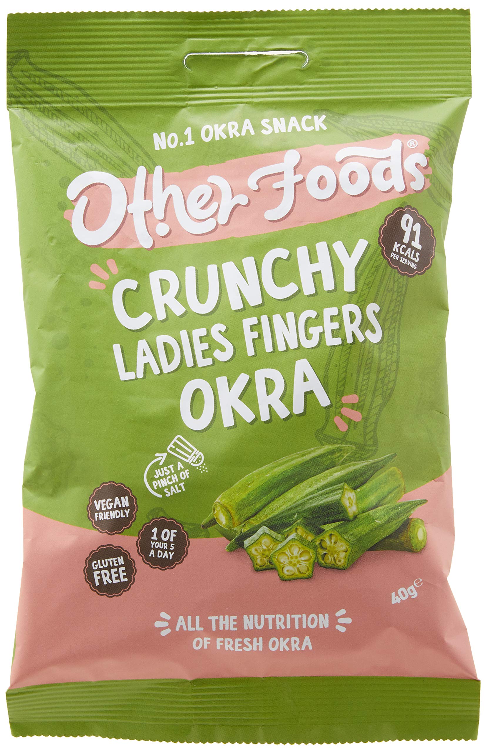 Other Foods Orka Chips - 8x40g / Crunchy Ladies Fingers - Vegetable Crisps