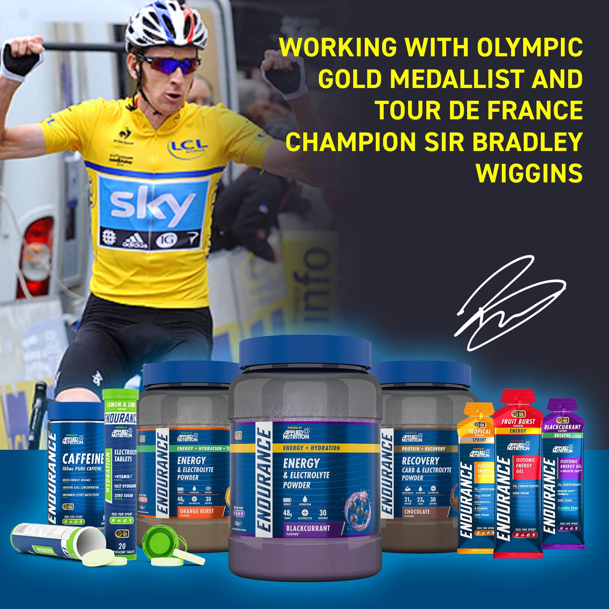 Applied Nutrition Endurance Energy Gel Pack display with halal certified gel for athletes