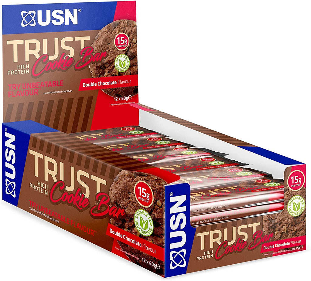 USN Trust Cookie Bars - 12x60g / Double Chocolate - Protein Bars