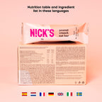 Nick’s Nut Bar with vegan nut and cocoa butter info, showing peanut crunch details