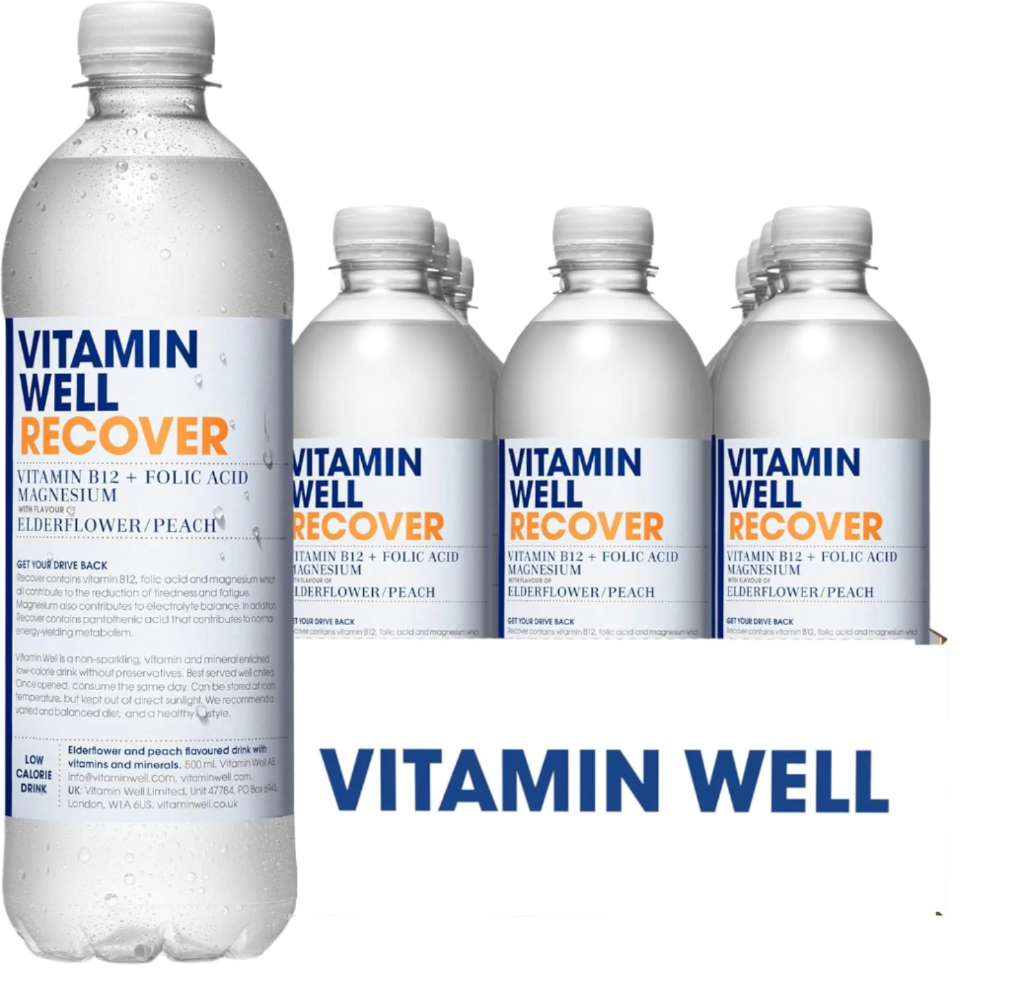 Vitamin Well Recover - 12x500ml / Peach & Elderflower - Recovery Ready-To-Drinks