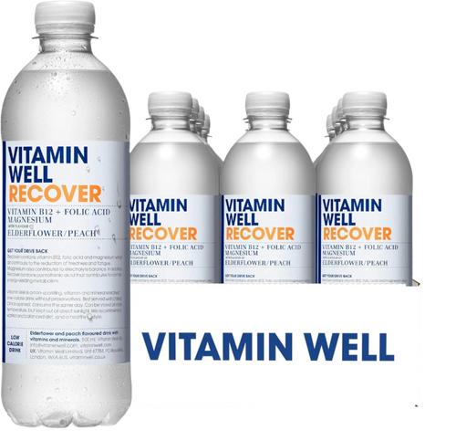Vitamin Well Recover - 12x500ml / Peach & Elderflower - Recovery Ready-To-Drinks