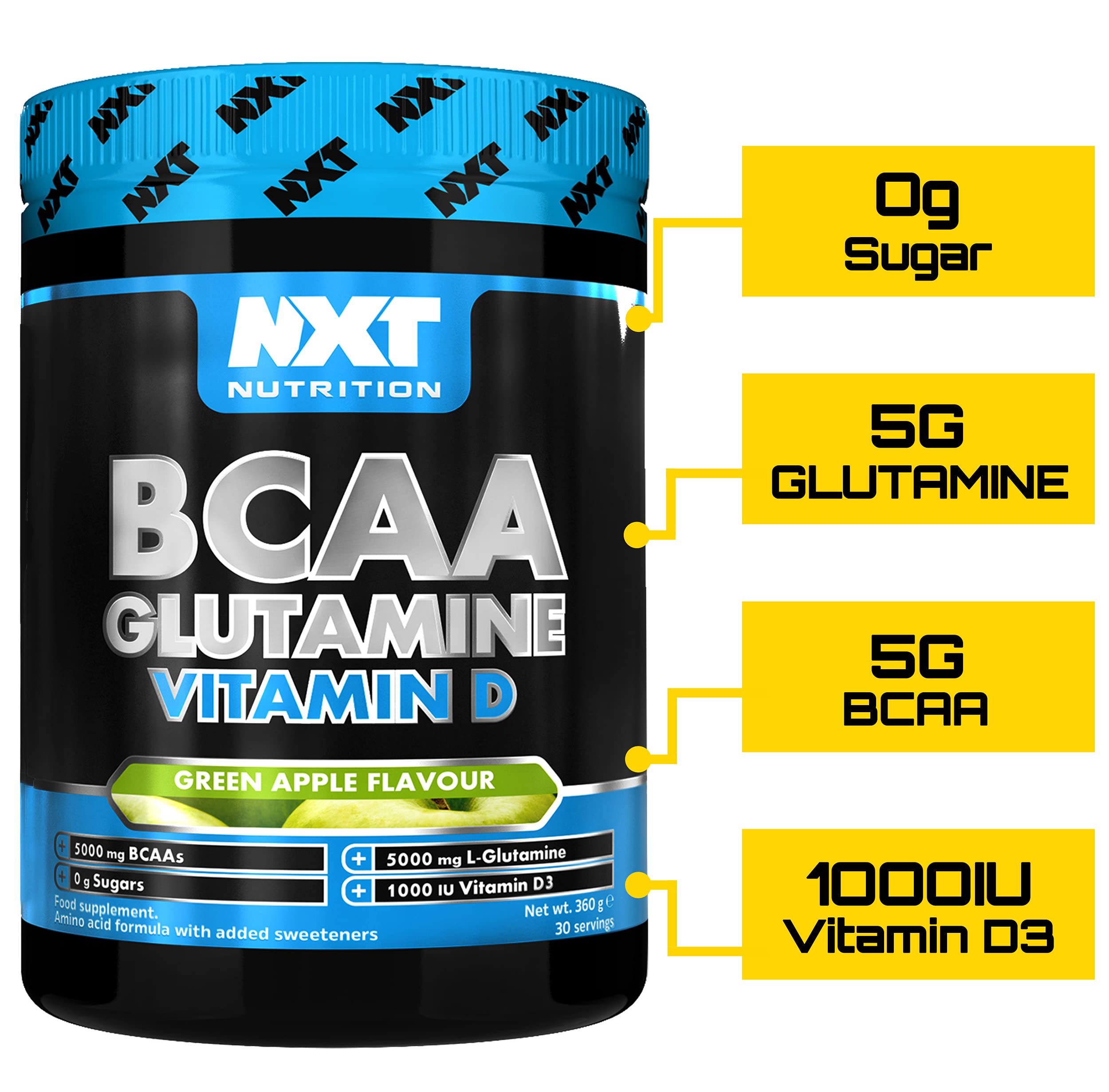NXT Nutrition BCAA, Glutamine & VIt D 360g