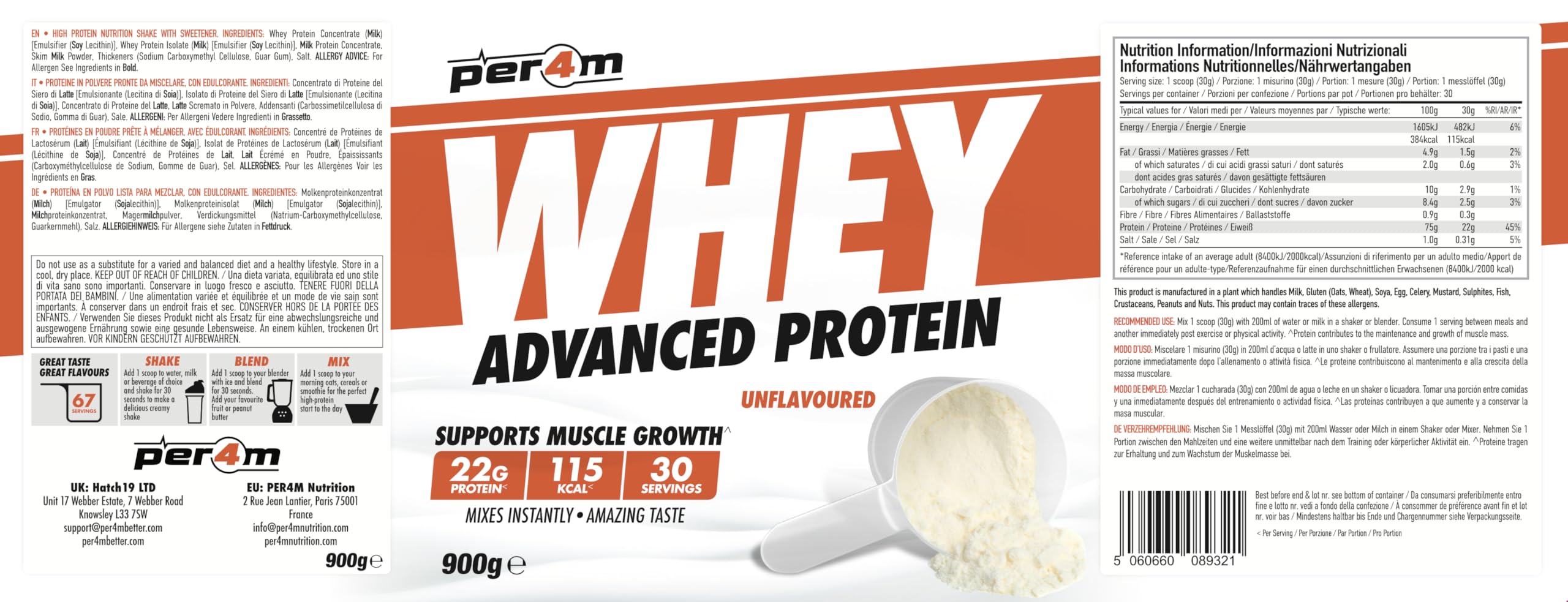 Per4m Advanced Whey Protein - Whey Protein Powder