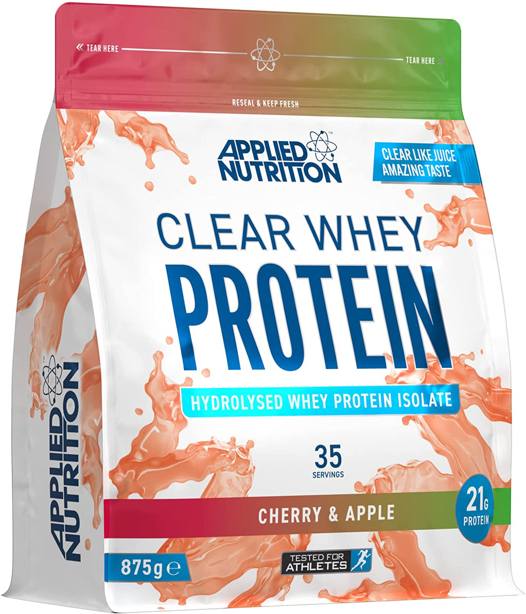Applied Nutrition Clear Whey pouch with cherry apple flavor for muscle recovery and weight management