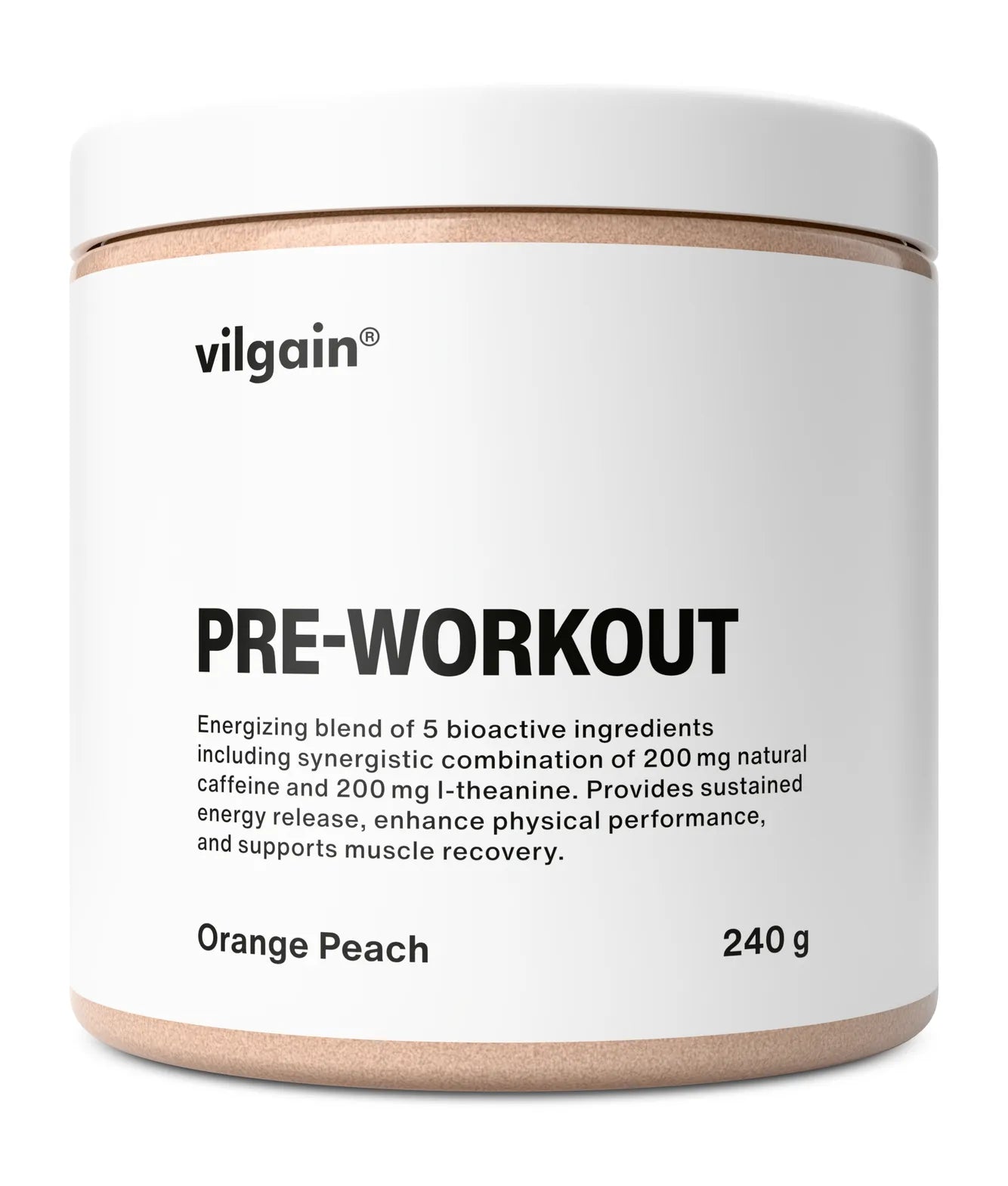 Vilgain Pre-Workout container with L-Citrulline Malate and Natcaff® caffeine