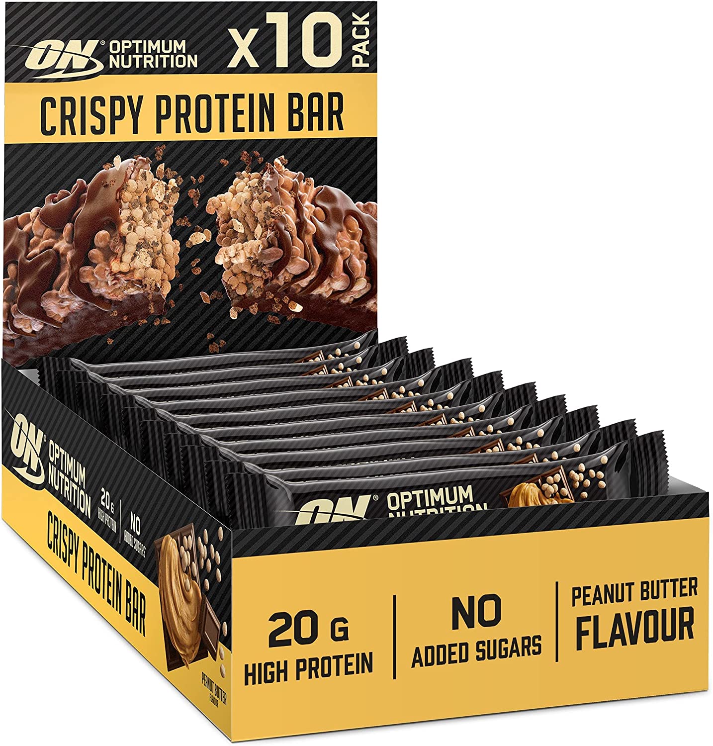 Optimum Nutrition Protein Crisp Bar - 10x65g / Peanut Butter - Protein Bars