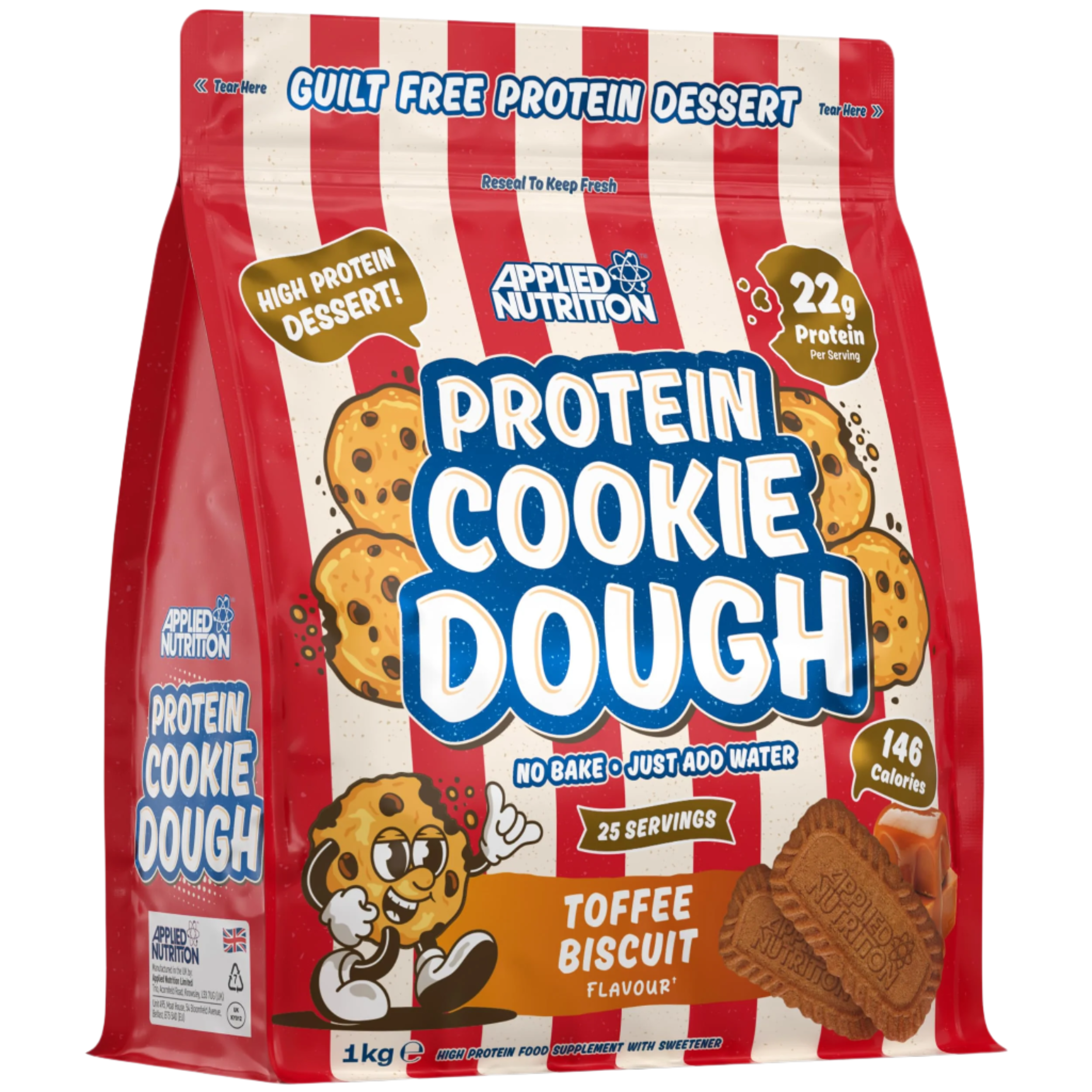 Applied Nutrition Protein Cookie Dough - 1kg / Toffee Biscuit - Protein Cookie Dough Powder