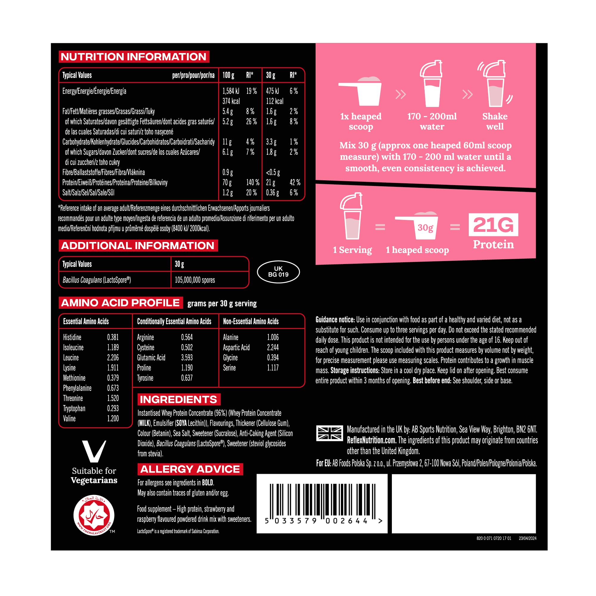 Reflex Nutrition 100% Whey - Whey Proteins