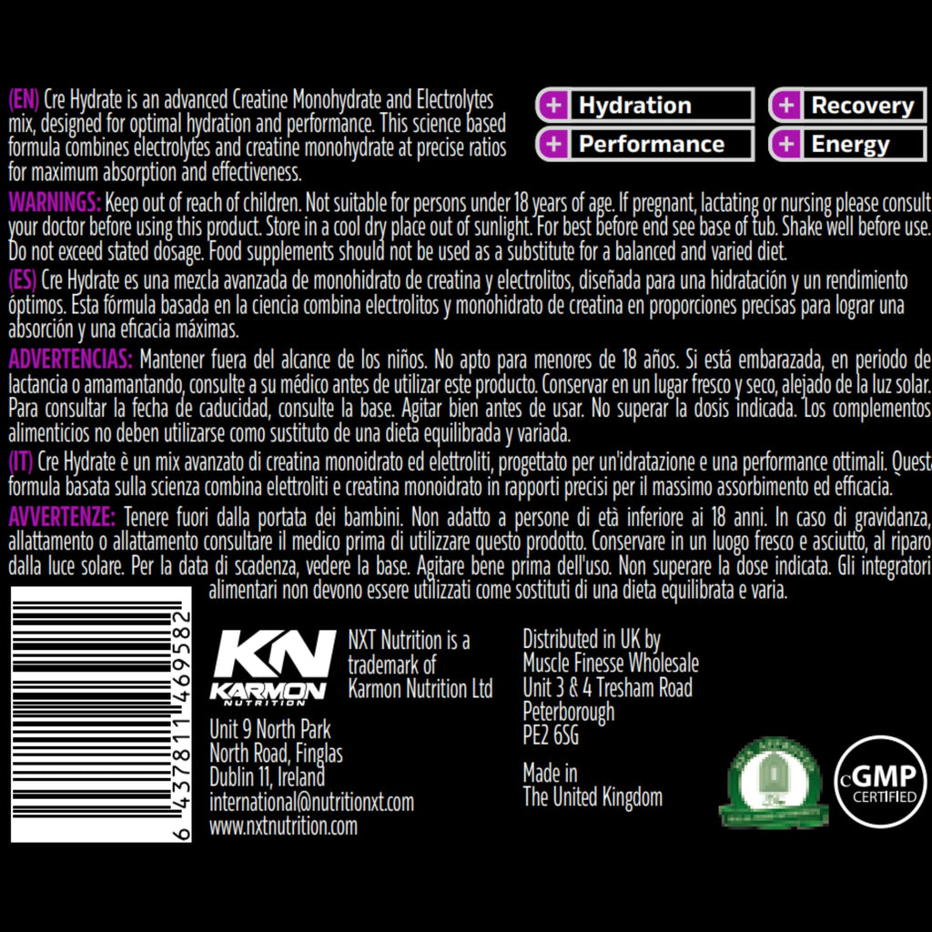 NXT Nutrition CRE Hydrate 180g