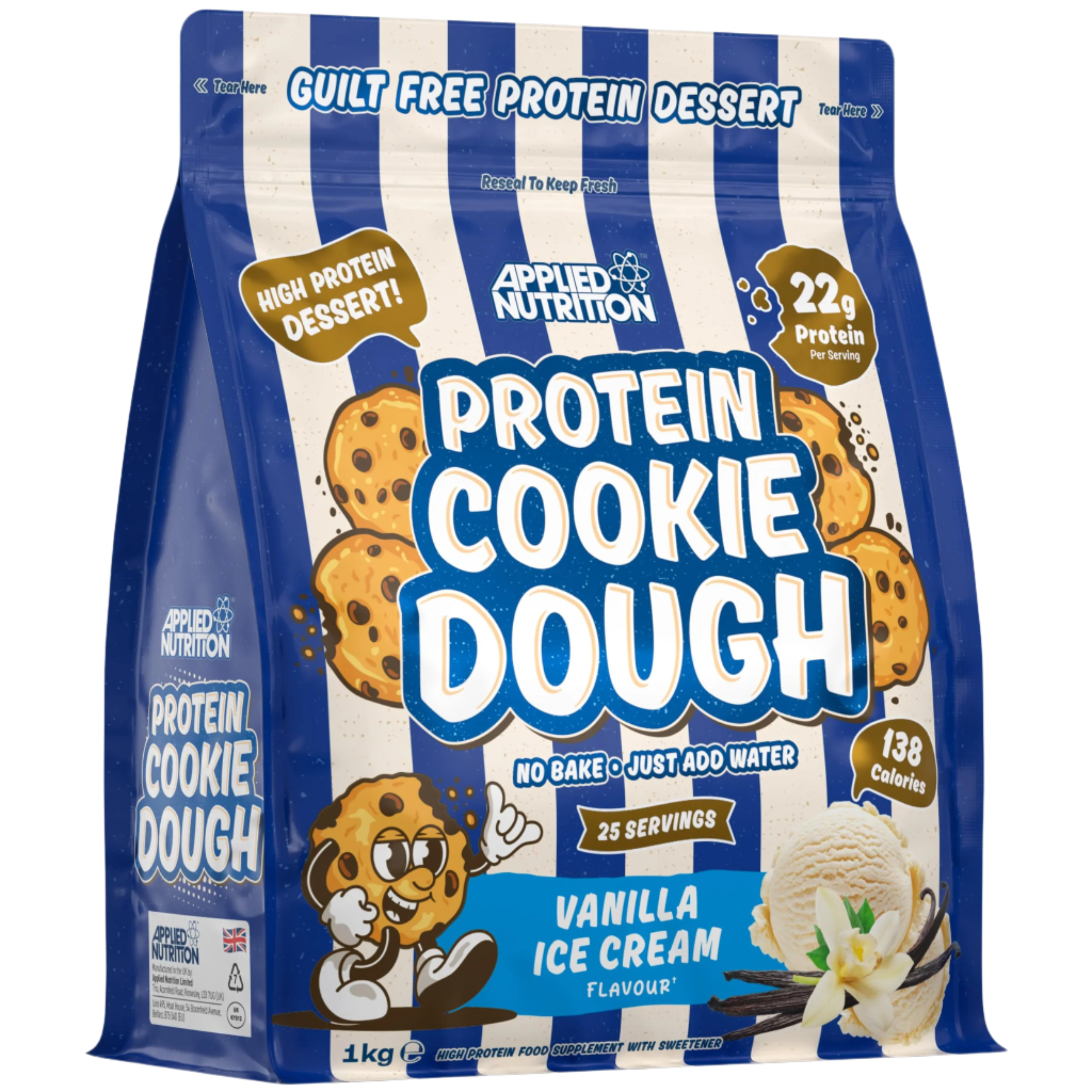 Applied Nutrition Protein Cookie Dough - 1kg / Vanilla Ice Cream - Protein Cookie Dough Powder