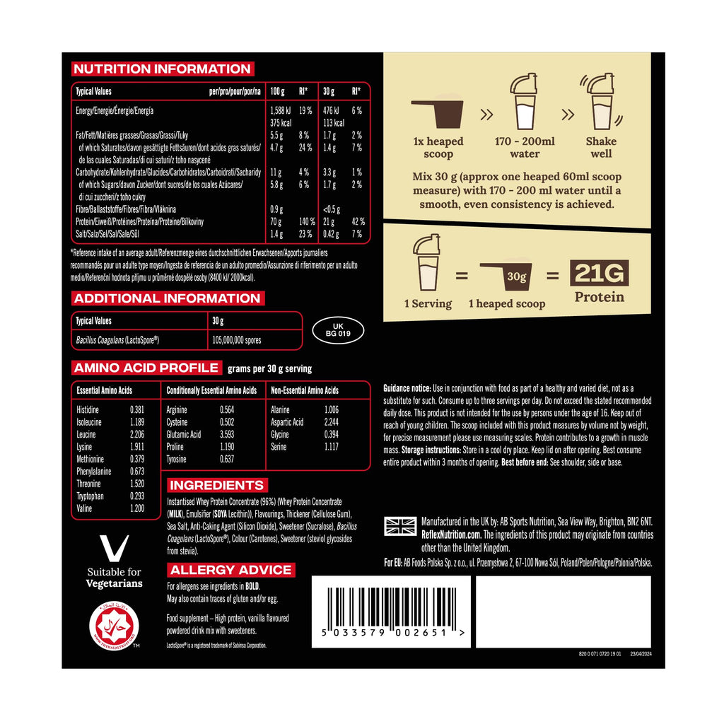 Reflex Nutrition 100% Whey - Whey Proteins