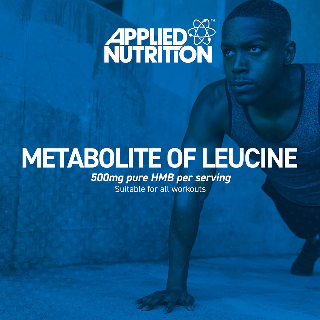 Male athlete doing push-up with applied nutrition HMB 500MG plant-based veggie capsules