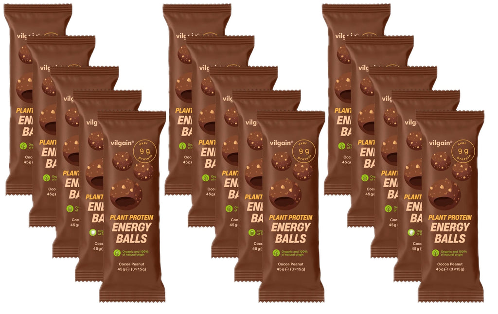 Vilgain Organic Plant Protein Energy Balls 15 x 45g
