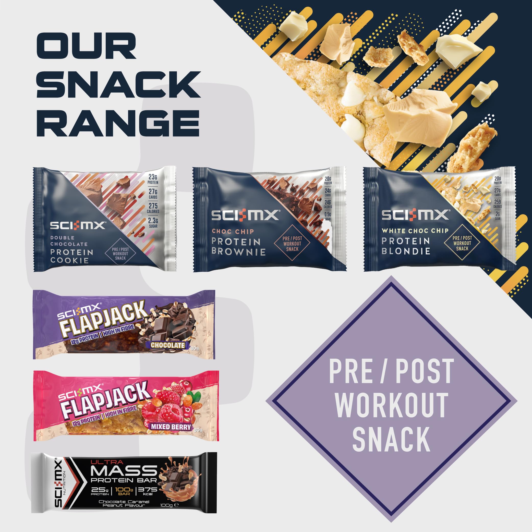 SCI-MX Blondie protein snacks with oat flour for muscle recovery and tasty treats
