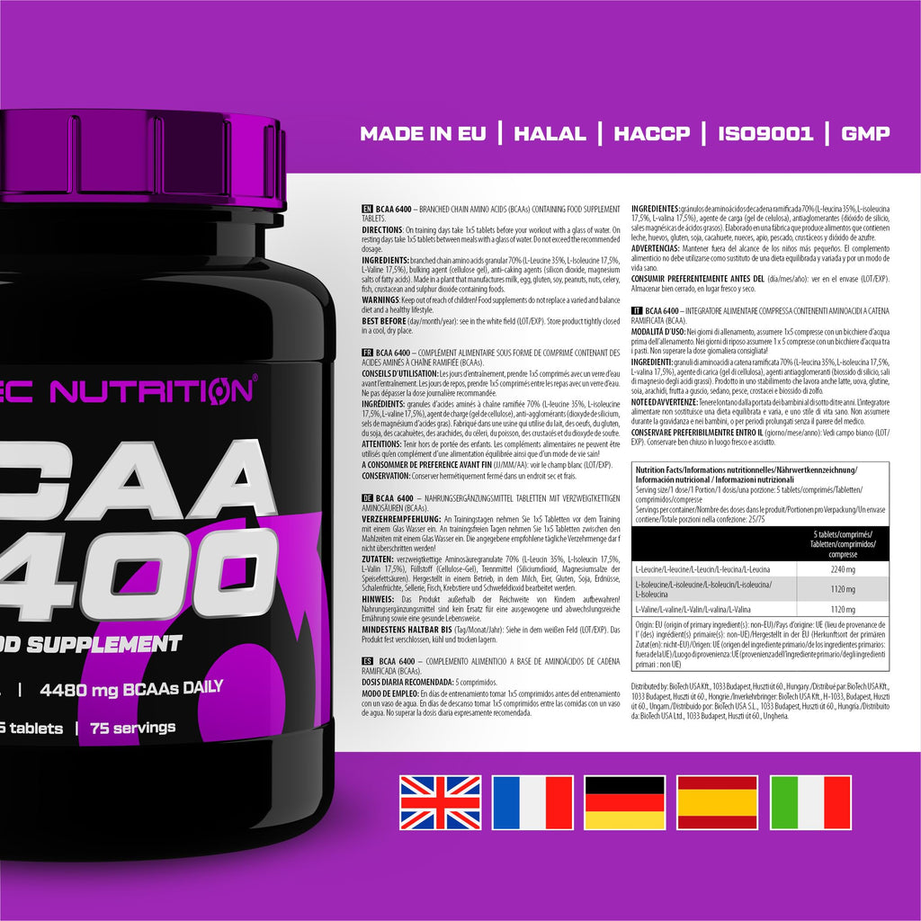 Scitec Nutrition BCAA 6400 - 125 Tabs - Amino Acids Tablets