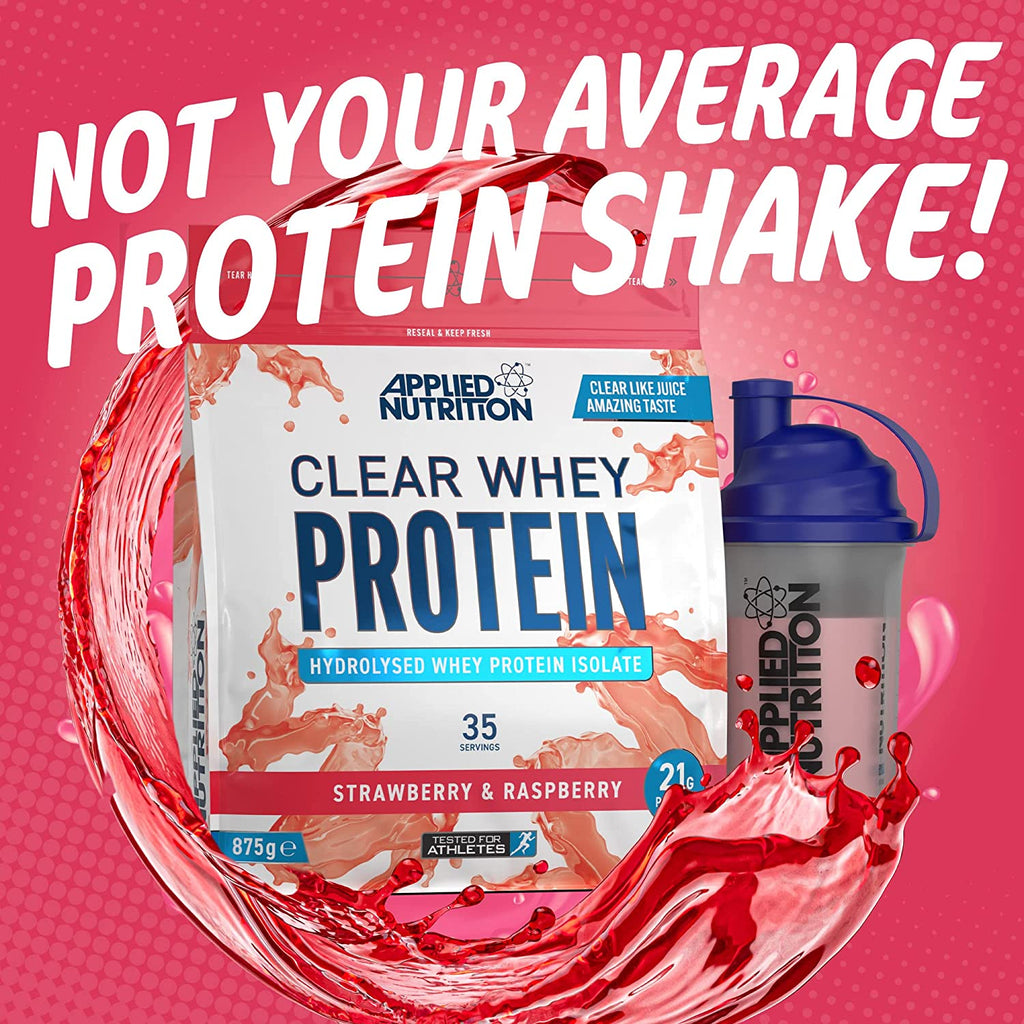 Applied Nutrition Clear Whey with strawberry and raspberry flavor for muscle recovery