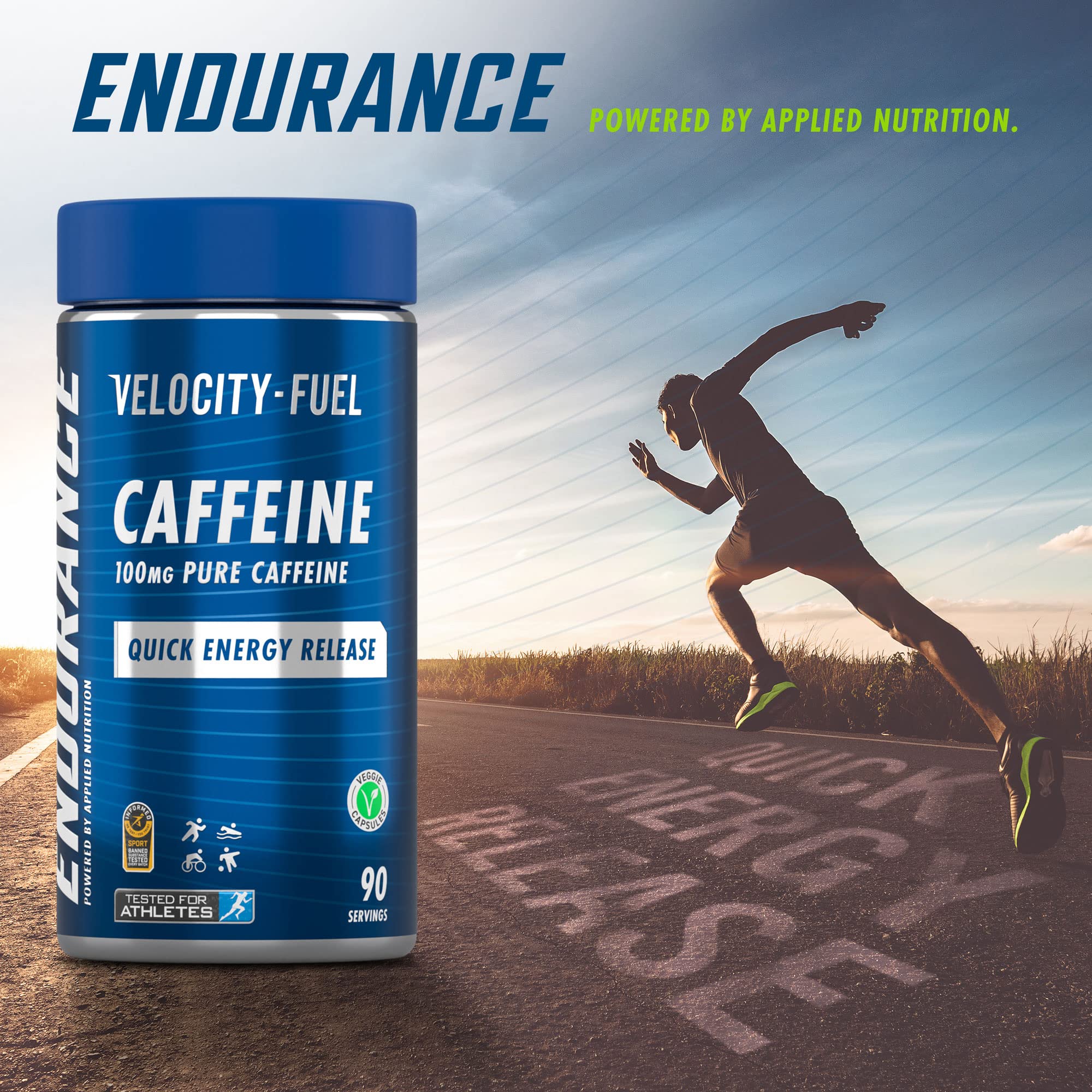 Applied Nutrition Endurance Pure Caffeine 90 Servings of 100mg