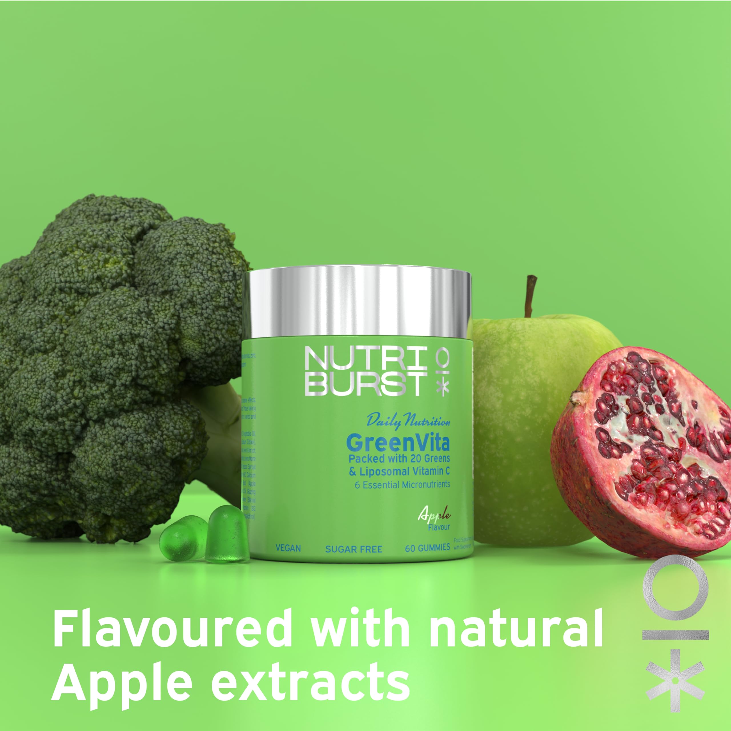 Nutriburst Greenvita - 60 Gummies / Apple - Greens Gummies