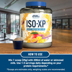 Applied Nutrition Iso-XP mango passion fruit whey protein isolate powder with scoop for easy mixing