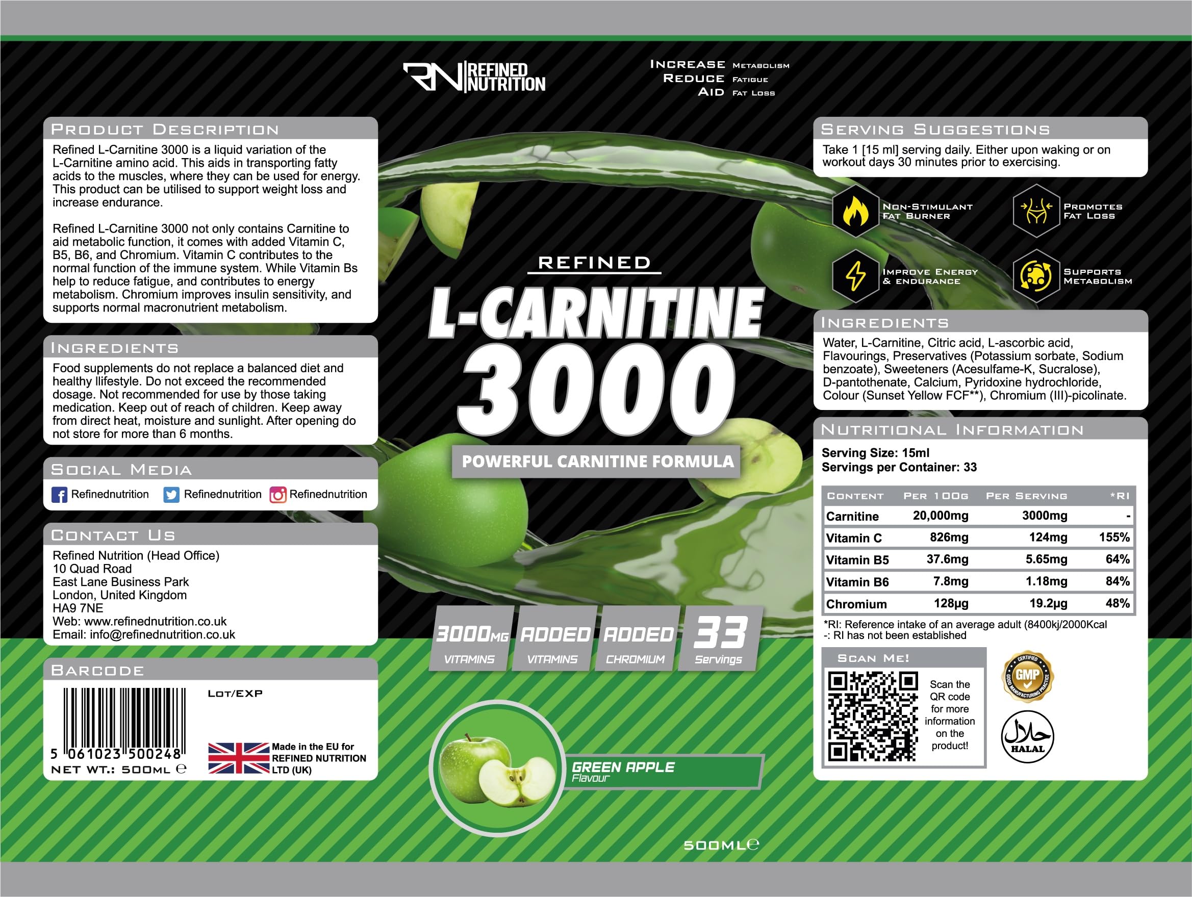 Refined Nutrition L-Carnitine 3000 - Carnitine Liquid