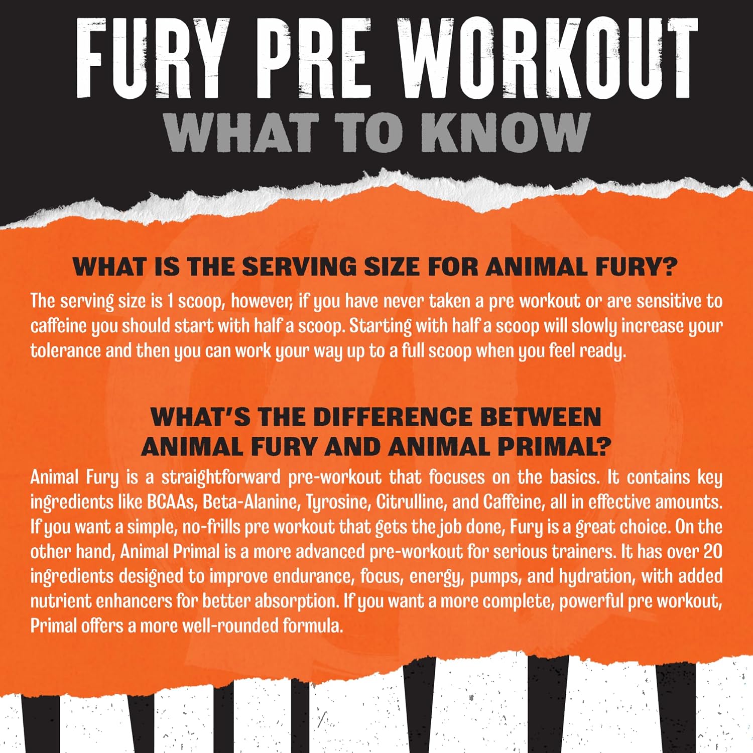 Animal Fury Pre Workout Powder | Energy, Focus, Strength, Endurance