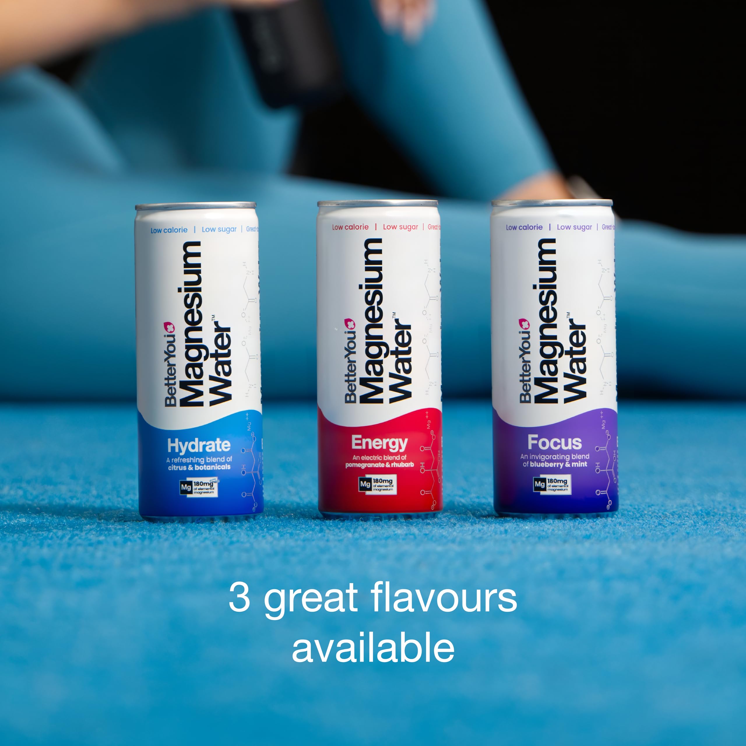 BetterYou Magnesium Water Focus - 12x250ml / Blueberry & Mint - Flavoured Water