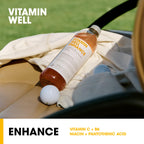 Vitamin Well Enhance Orange bottle with golf ball for fighting fatigue and boosting iron absorption