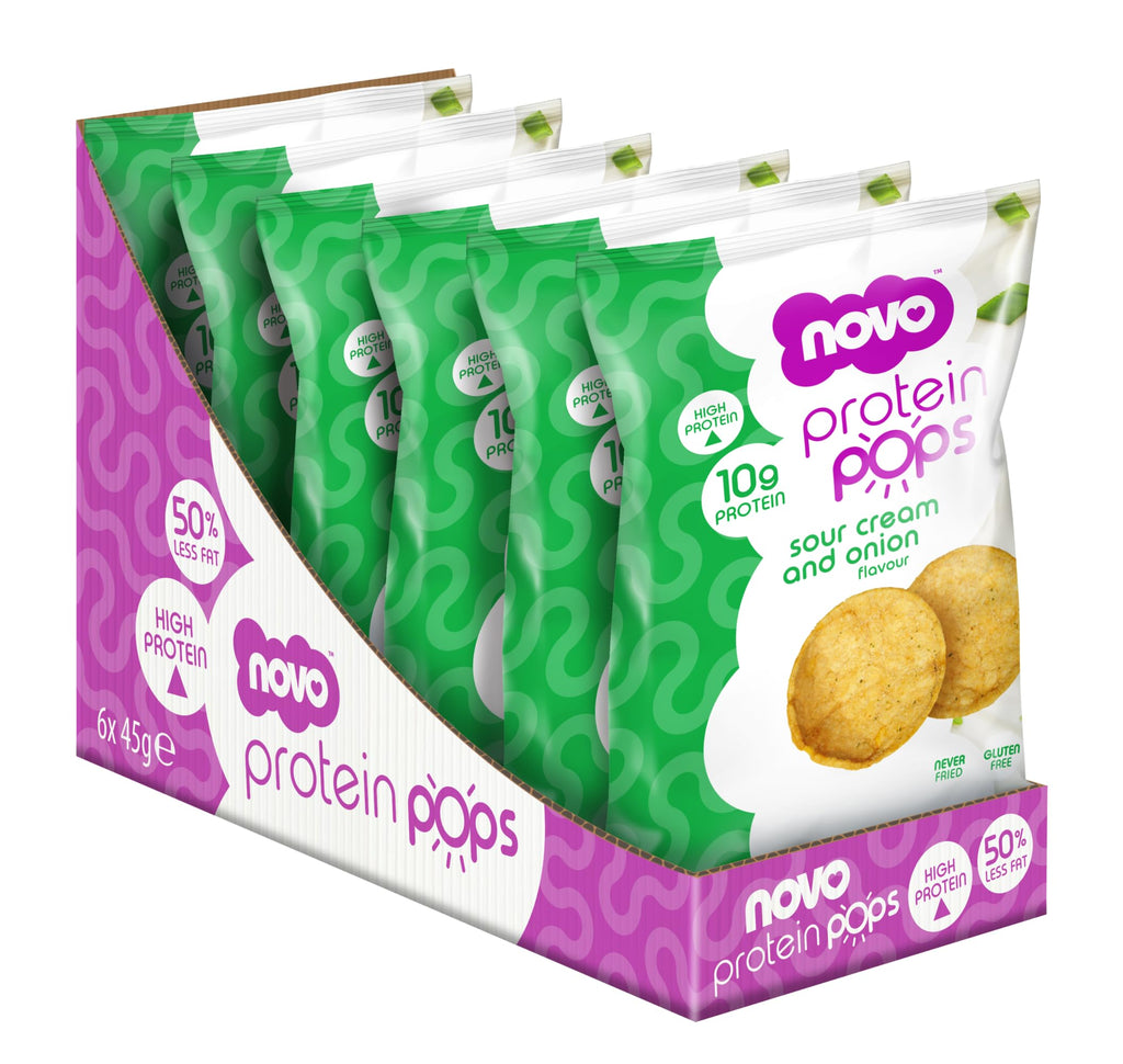 Novo Nutrition Novo Protein Pops - 6x45g / Sour Cream & Onion - Protein Crisps