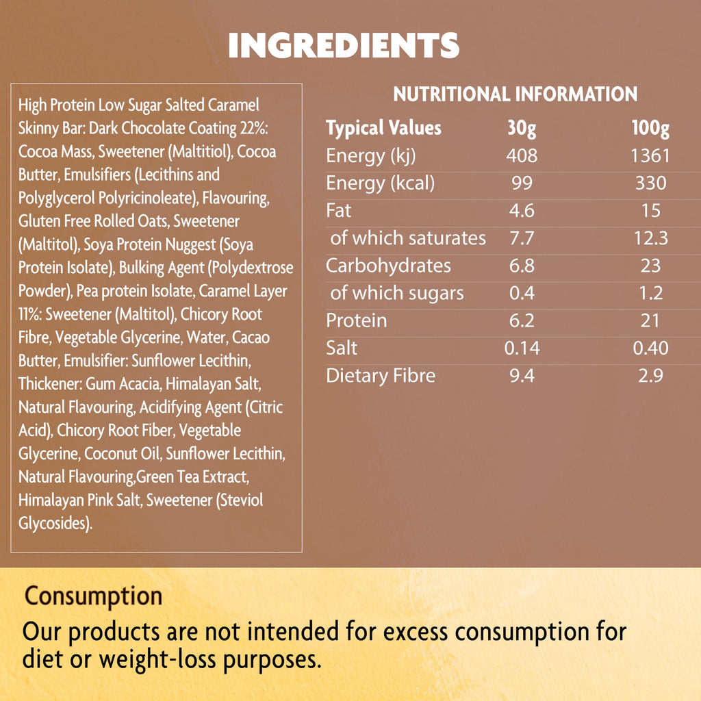 The Skinny Food Co Skinny Duo Bar - 12x60g / Salted Caramel - Protein Bars