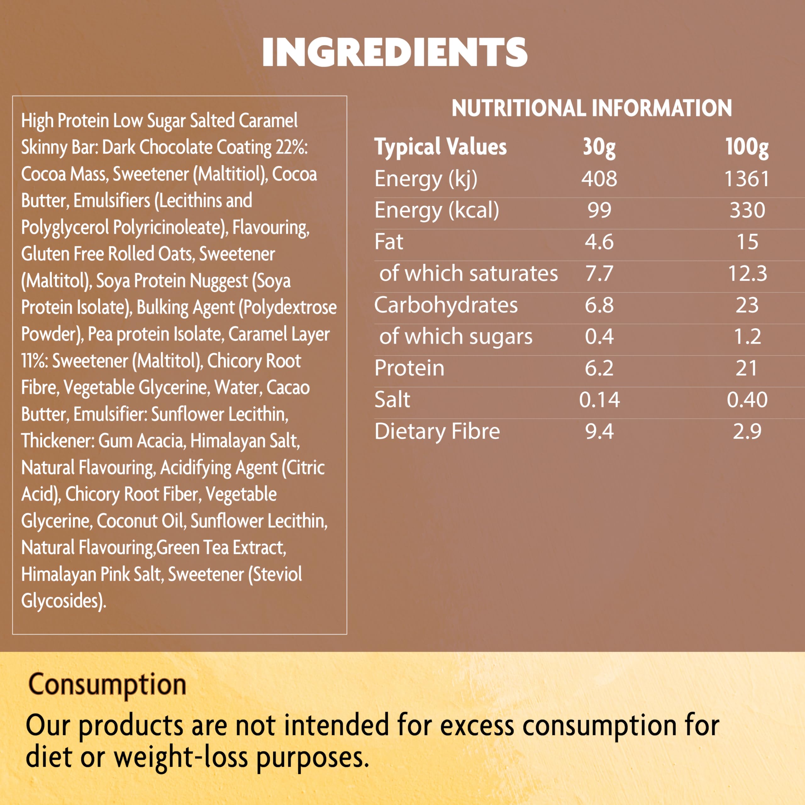 The Skinny Food Co Skinny Duo Bar - 12x60g / Salted Caramel - Protein Bars