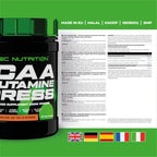 Container of Scitec Nutrition BCAA + Glutamine Xpress amino acids supplement powder