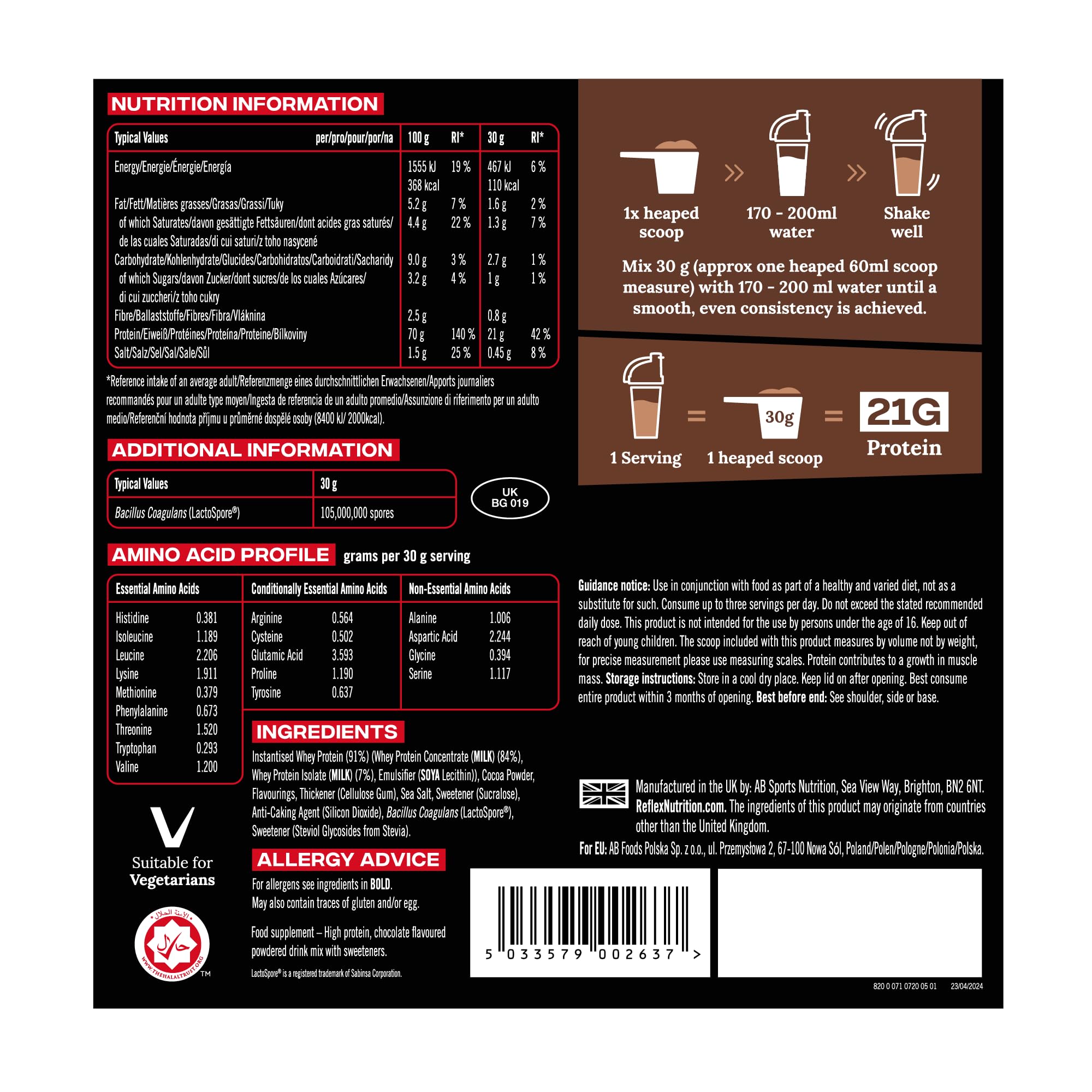 Reflex Nutrition 100% Whey - Whey Proteins