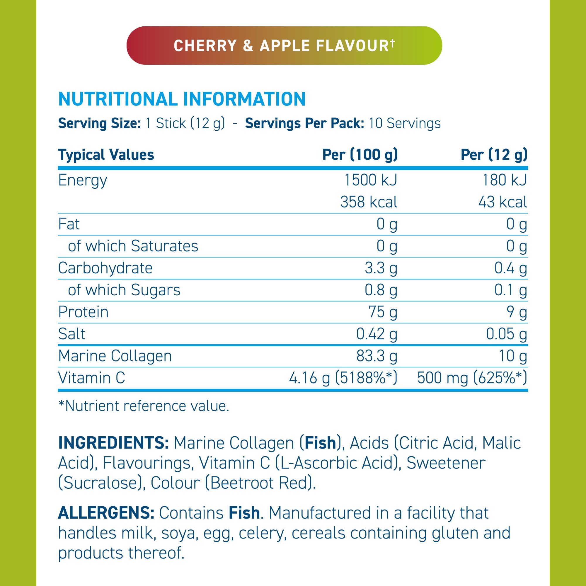 Applied Nutrition Marine Collagen Sticks - Halal