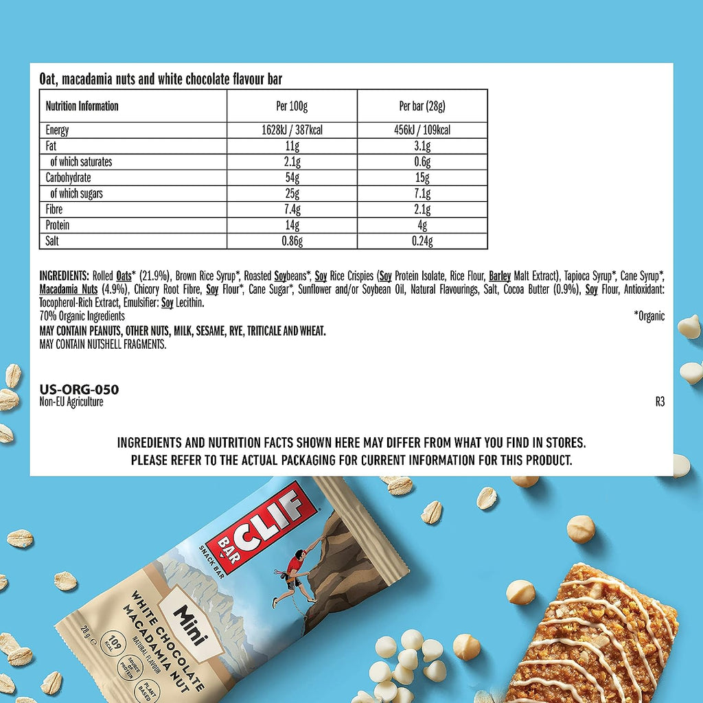 CLIF Bar Mini - 10x28g / White Chocolate Macadamia Nut - Energy Bars