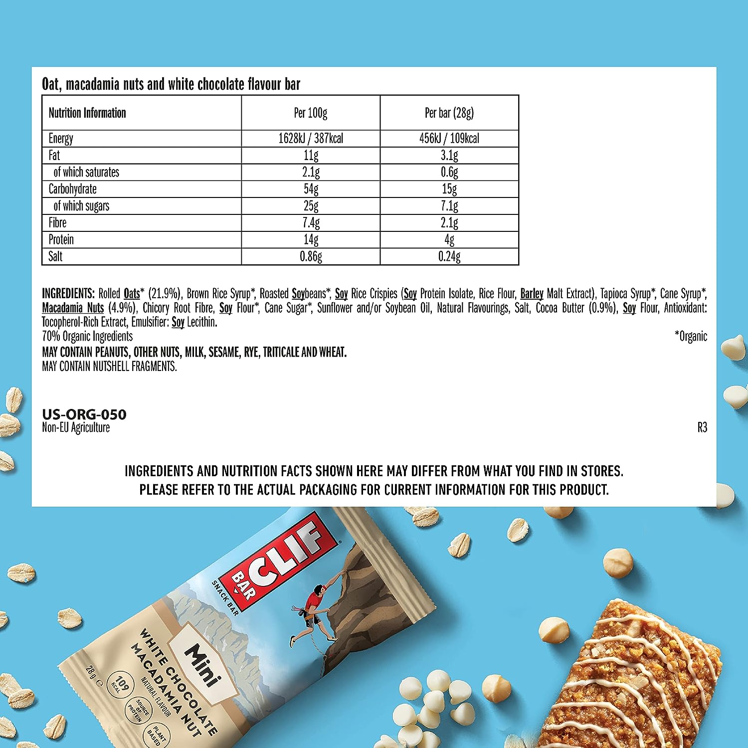 CLIF Bar Mini - 10x28g / White Chocolate Macadamia Nut - Energy Bars