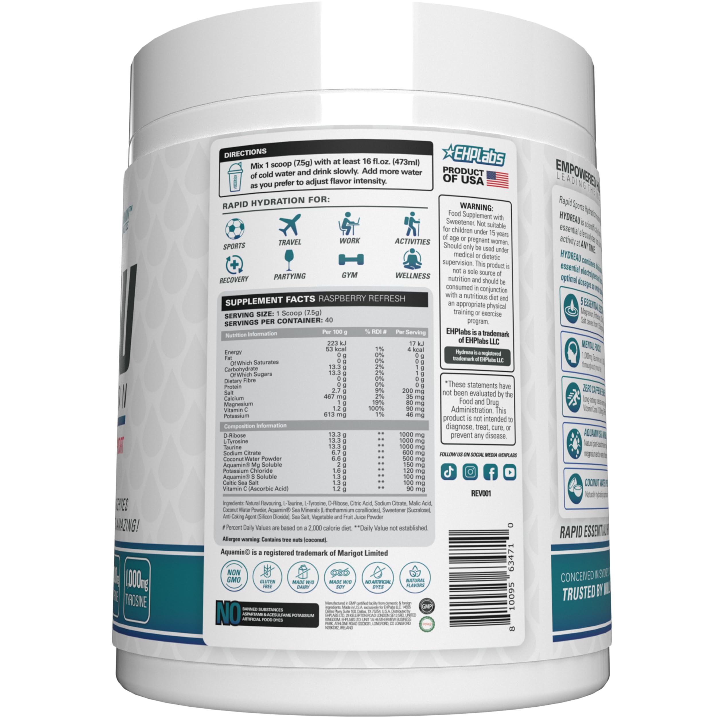 EHP Labs Hydreau - Hydration Powder