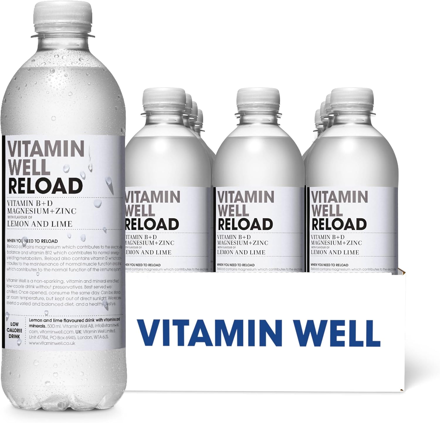 Vitamin Well Reload - 12x500ml / Lemon & Lime - Vitamin Ready-To-Drinks